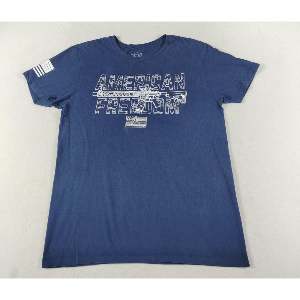 Howitzer American Freedom Shirt Mens Large Blue Patriotic USA Flag Graphic Tee